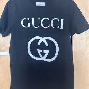 Gucci Black Tee with Red and Green Accents